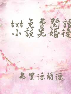 txt免费阅读小说先婚后爱