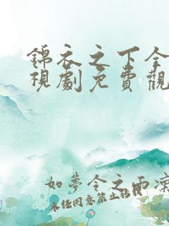 锦衣之下全集电视剧免费观看