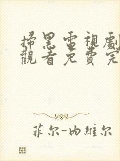 扫黑电视剧在线观看免费完整版