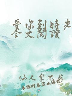 爱你到时光尽头全文阅读