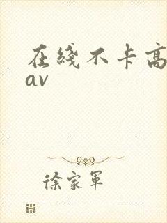 在线不卡高清的av