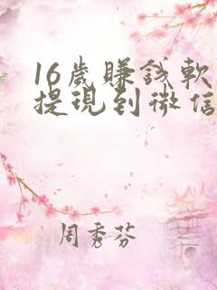16岁赚钱软件提现到微信的