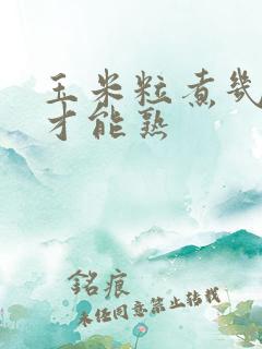 玉米粒煮几分钟才能熟