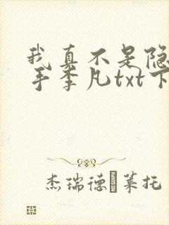 我真不是隐世高手李凡txt下载