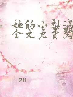 她的小梨涡原版全文免费阅读番外