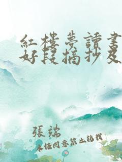 红楼梦读书笔记好段摘抄及感悟