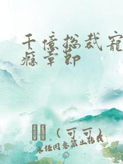 千亿总裁宠妻成瘾章节