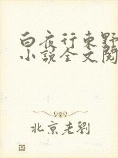 白夜行东野圭吾小说全文阅读