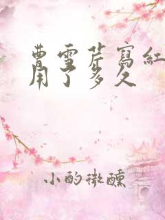 曹雪芹写红楼梦用了多久