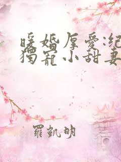暖婚厚爱:纪总独宠小甜妻