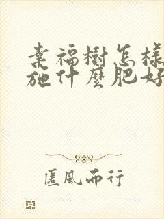 幸福树怎样施肥施什么肥好