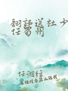 翻译送杜少府之任蜀州