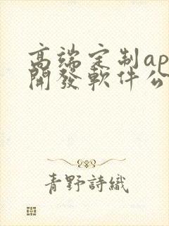 高端定制app开发软件公司