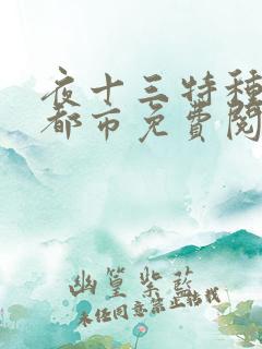 夜十三特种兵在都市免费阅读