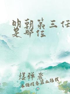 明朝第三任皇上是哪位