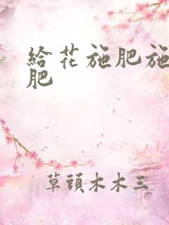 给花施肥施什么肥