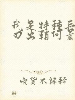 我是特种兵之利刃出鞘何晨光
