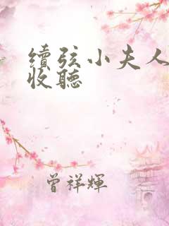 续弦小夫人全文收听
