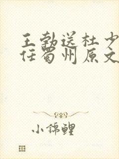 王勃送杜少府之任蜀州原文及翻译