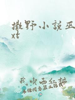 撒野小说巫哲txt