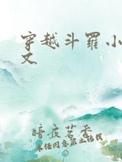 穿越斗罗小说推文