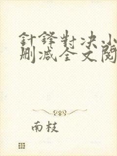 针锋对决小说未删减全文阅读 针锋对决小说未删减全文阅读