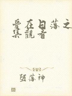 爱在日落之前全集观看