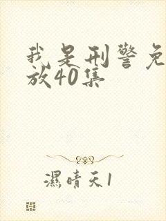 我是刑警免费播放40集