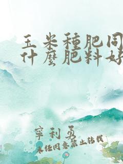 玉米种肥同播用什么肥料好
