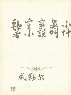 韩霄宁晏小说原著小说叫什么