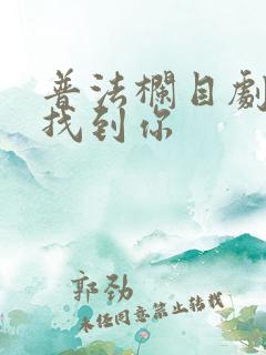 普法栏目剧终于找到你