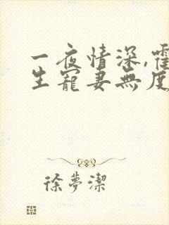 一夜情深,霍先生宠妻无度小说免费看 一夜情深,霍先生宠妻无度小说免费看