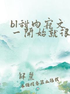 bl甜肉宠文 一开始就很宠