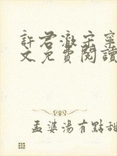 许君澈宋宁欢全文免费阅读