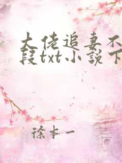 大佬追妻不择手段txt小说下载