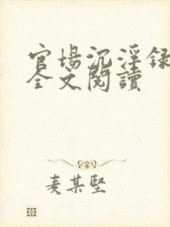 官场沉浮录小说全文阅读