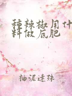 种辣椒用什么肥料做底肥