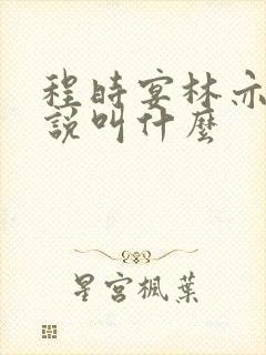 程时宴林亦笙小说叫什么