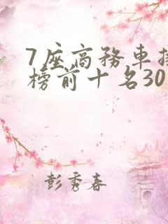 7座商务车排行榜前十名30万左右