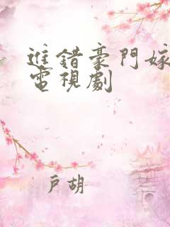 进错豪门嫁对郎电视剧