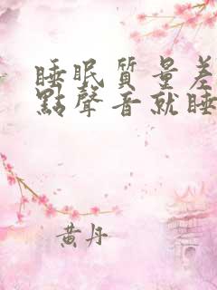 睡眠质量差有一点声音就睡不着