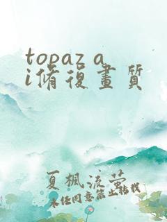 topaz ai修复画质