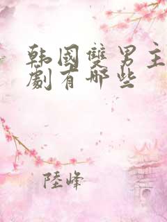 韩国双男主电视剧有哪些