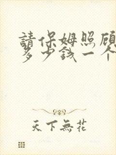 请保姆照顾婴儿多少钱一个月