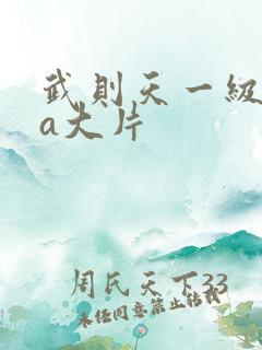 武则天一级特黄a大片