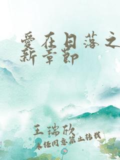 爱在日落之前最新章节