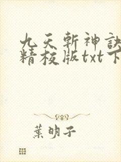 九天斩神诀完本精校版txt下载