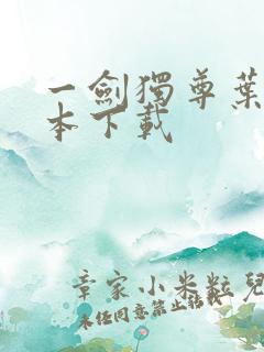 一剑独尊叶玄全本下载