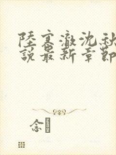 陆寒澈沈秋晚小说最新章节更新列表