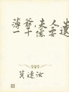薄爷,夫人出价一千亿要退婚免费阅读全文